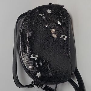 Karl Lagerfeld Black Embellished Crossbody Camera Bag NWT